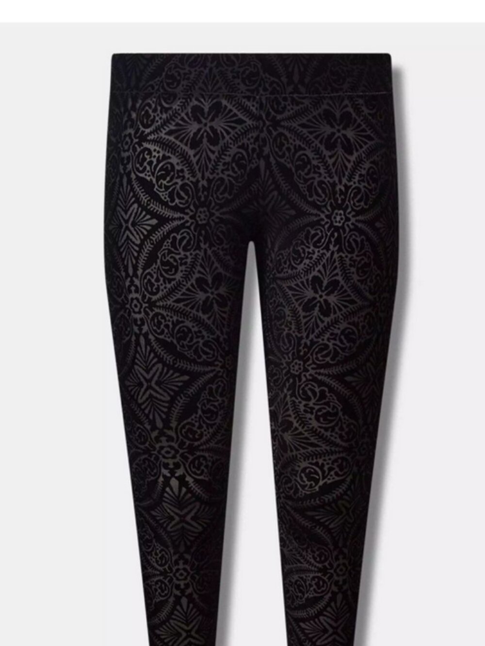 Torrid, black velour burnout leggings